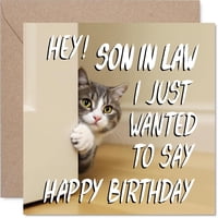 Tarjeta De Felicitación Stuff4, Tarjeta De Cumpleaños Para El Yerno, Lindo Gato