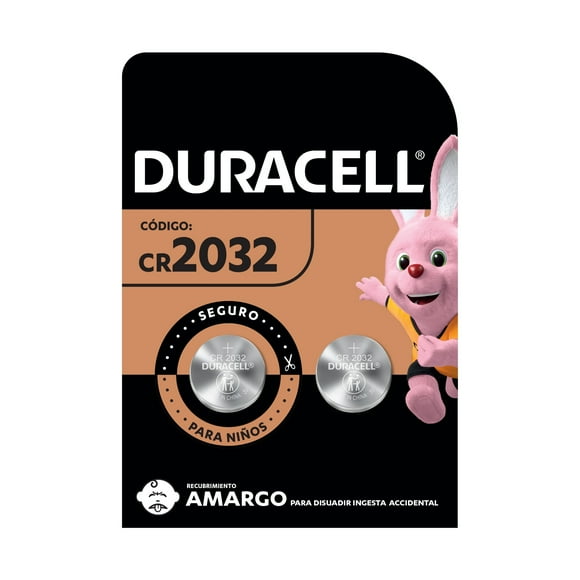 Pila Duracell 2032, (2 pilas CR2032 3V, batería de litio)