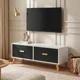 thumbnail image 1 of Rack Tv 100x30x40cm 2 Tiras Hecho Por Melamina Homer Design Negro, 1 of 8