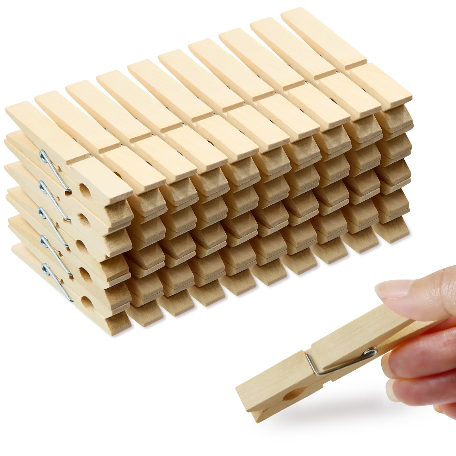 Pinzas De Madera Jabinco (50 Unidades) De Aproximadamente 7,3 Cm De Largo