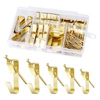 Bothyi - 130 Piezas De Perchas Para Cuadros Con Clavos De Acero, Kit Dorado Para Colgar Cuadros En La Ropa