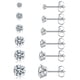 thumbnail image 1 of Juego de pendientes de tuerca Wssxc de acero inoxidable 316L con circonita cúbica, 1 of 9