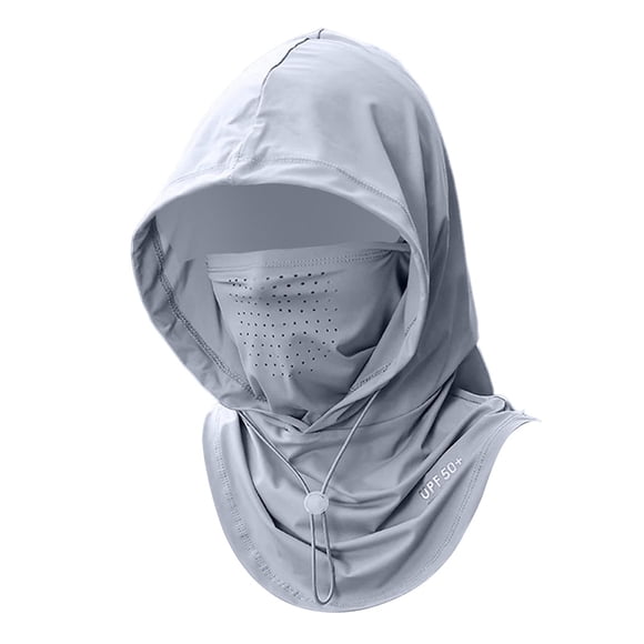 Mascarilla, braga para el cuello para hombre y mujer, transpirable, fresca, cómoda, con protección solar, capucha, ideal para deportes, equitación, playa y conducción. gris claro