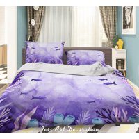 Milsleep - 3D Sea Fish Coral Pattern Quilt Cover Set Ropa De Cama Set Funda Nórdica Fundas De Almohada