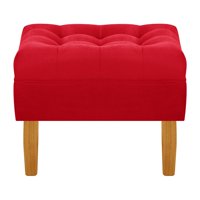 Bodevir - Pouf Wood 1C Felpa 04 Rojo