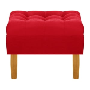 Bodevir - Pouf Wood 1C Felpa 04 Rojo