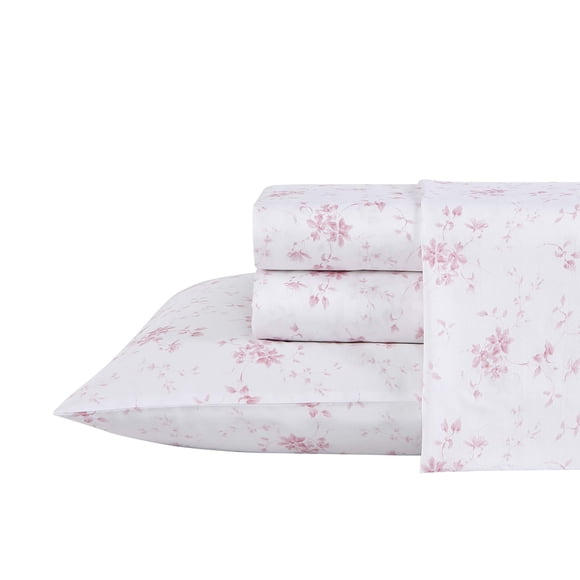 Juego de sábanas Laura Ashley Home Queen de suave satén y algodón