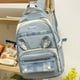 thumbnail image 1 of Kawaii Plaid Bunny Ears Backpack, Cute Preppy Style Laptop Schoolbag, Large Capacity Travel Rucksack With Pendant & Badge, 1 of 5
