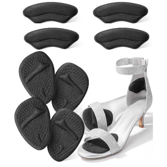Almohadillas metatarsianas DR JK para mujer, 8 unidades, negras