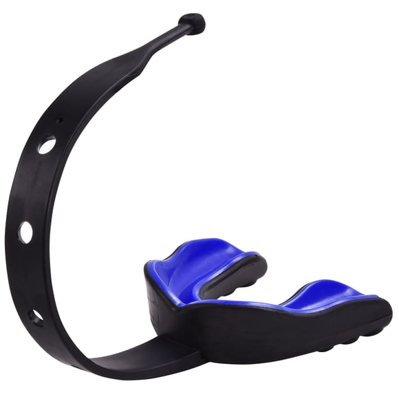 Protector bucal Oral Mart adulto con correa fija negro/azul