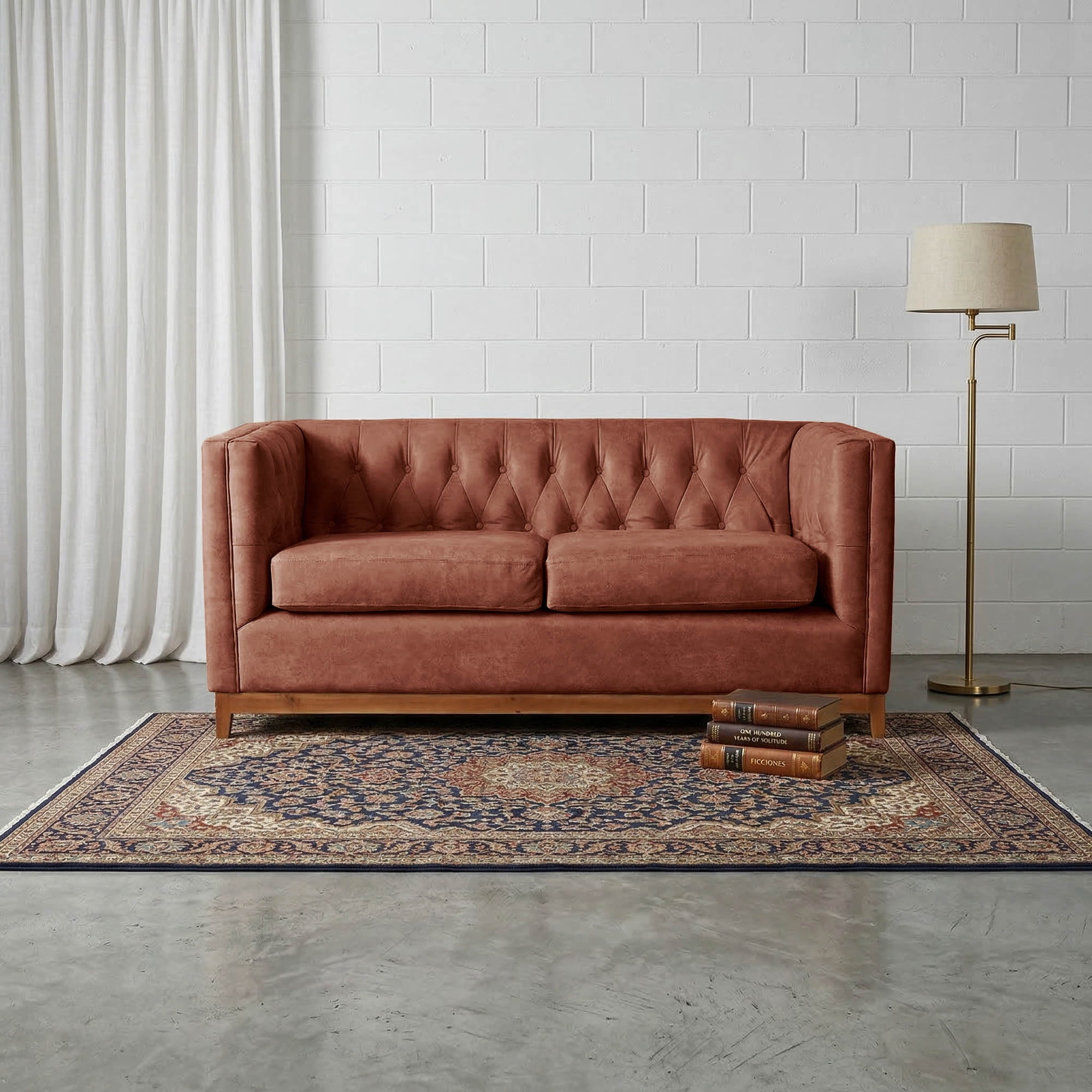 Latam Home - Sofa Roma 2c Cuero Colorado Caramelo