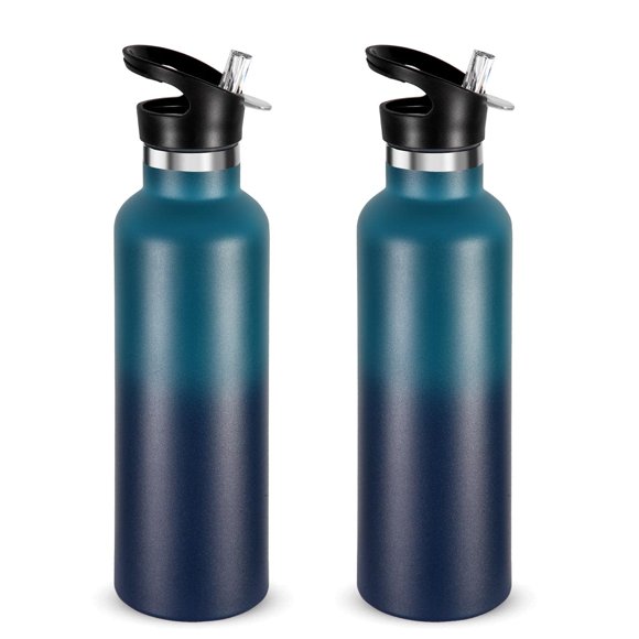 Botella de agua Neihepal con aislamiento de acero inoxidable de 710 ml, paquete de 2