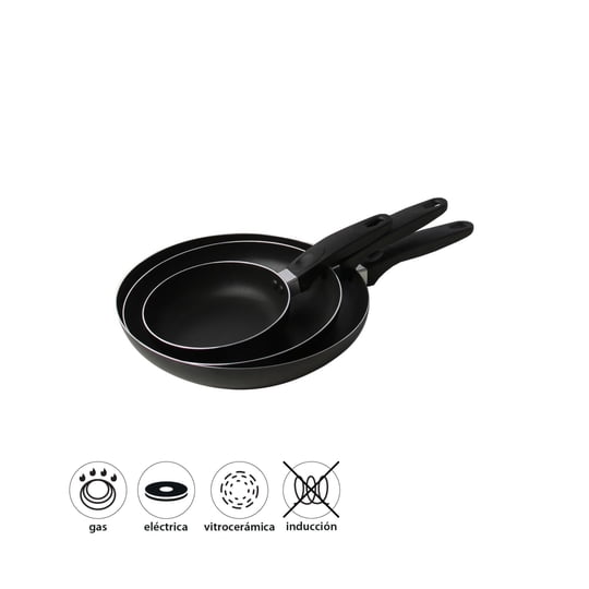Juego De Sartenes Aluminio Antiadherente 16cm-20cm-24cm 3 Piezas 1 Un Haus