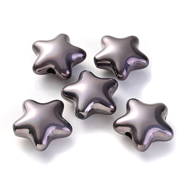10pcs 20x21mm Big Size Star Spacer Beads Acrylic Five-Pointed Star Beads Charms Creative For DIY Bracelet Necklace Handmade Crafts Jewelry Making Supplies