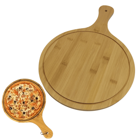 Genérica - Tabla Picoteo Redonda Circular Pizza Madera 44X30Cm