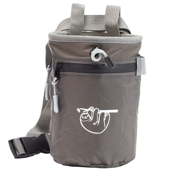 Bolsa De Tiza Azul Viejo Para Escalada En Roca Con 2 Bolsillos Color Gris