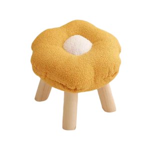 Magideal - Sofá Reposapiés Reposapiés Zapatos Que Cambian La Forma De La Flor Cómodo Lindo Antideslizante Puf Pequeño Taburete Debajo Del Escritorio Para Porche Amarillo