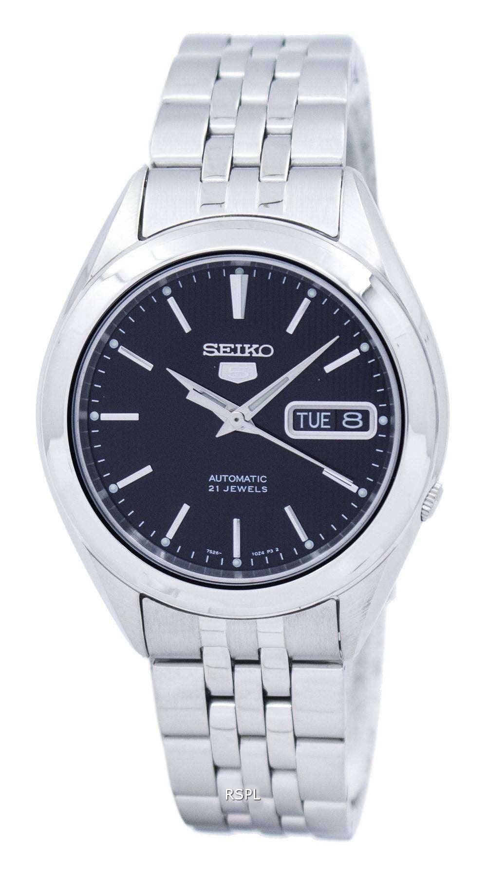 Seiko - Reloj 5, Automático, Acero Inoxidable, Dial Negro - Snkl35 Para Hombre