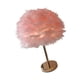 thumbnail image 2 of Lámpara De Mesa De Plumas Pantalla De Luz De Noche Para La Decoración De La Habitación Del Hogar De La Cabecera Rosa, 2 of 5