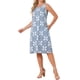 thumbnail image 4 of INSPIRE CHIC Vestido sin mangas bohemio con estampado Ikat para mujer, vestido casual midi con bolsillos azul M, 4 of 6