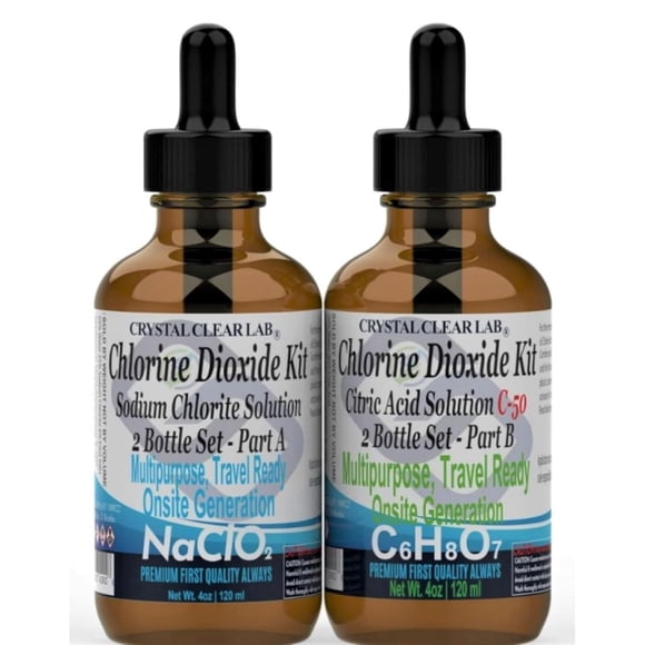 Kit de Dióxido de Cloro Crystal Clear Lab 3000 ppm 240 ml