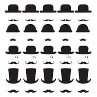 Rienda Libre Graphics - Decomural Top Hat Mustache Ws-33399