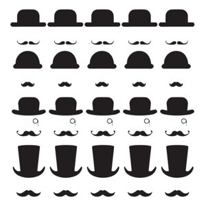 Rienda Libre Graphics - Decomural Top Hat Mustache Ws-33399