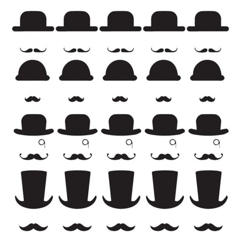 Rienda Libre Graphics - Decomural Top Hat Mustache Ws-33399
