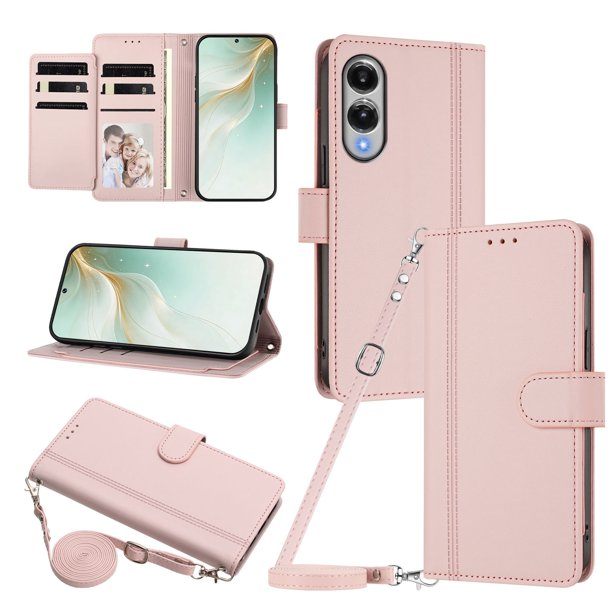 Samsung Galaxy S25 Edge Funda Billetera con Cierre Magnético, Rosa