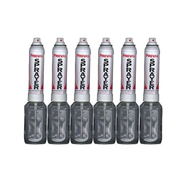 Sistema de pintura en aerosol Preval Sprayer, paquete de 6, con frasco de vidrio de 480 ml