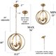 thumbnail image 2 of Candelabro KSANA de 3 luces esfera dorada 39 cm 120 V, 2 of 7