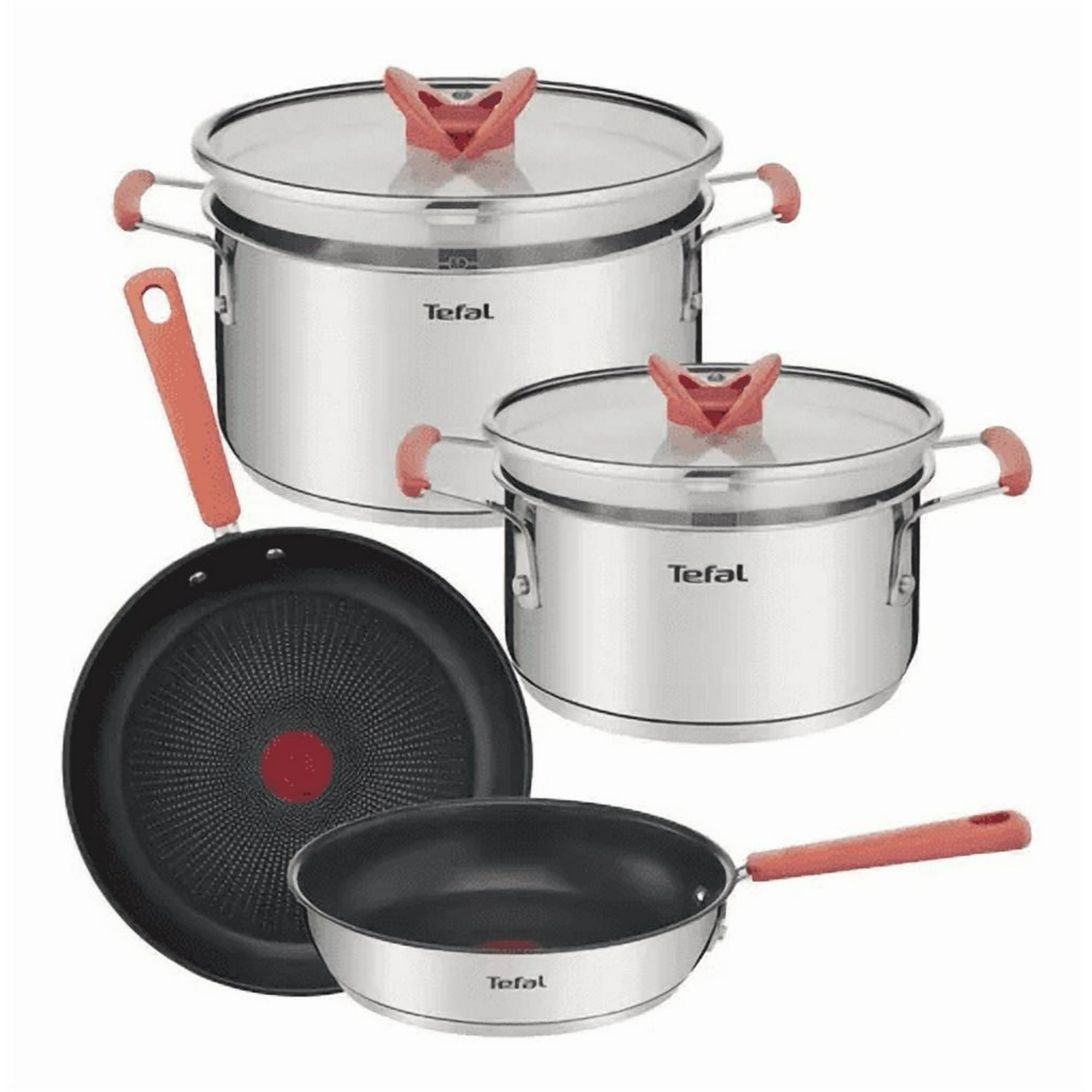 Genérico - Batería De 6 Piezas Tefal Apilable Color Gris