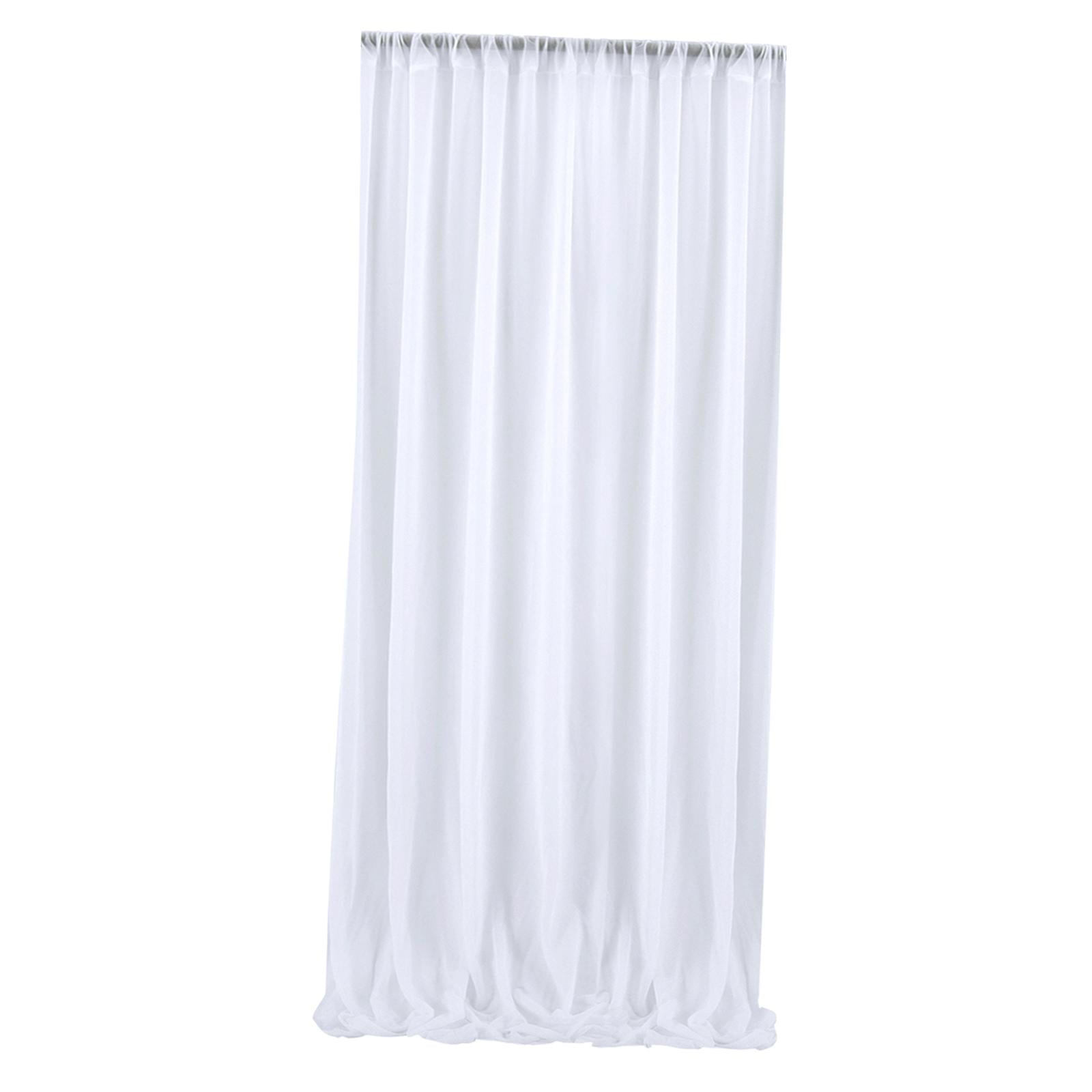 Magideal - Paneles De Telón De Fondo De Cortina Blanca Con Bolsillos Para Barra, Cortina De Tela De 4,9x7 Pies Para Ventana, Baby Shower, Boda, ,