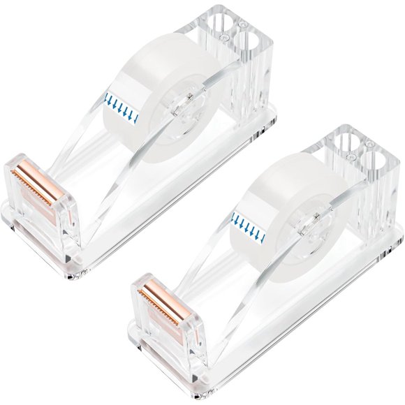 Dispensador de cinta acrílico JEFURE Dispenser6292, pack de 2, para cinta de 1 in