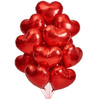 Lámina De Mylar Balloon Broeify De 18 Pulgadas Con Forma De Corazón Rojo (12 Unidades)
