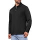 thumbnail image 5 of INSPIRE CHIC Camisetas de Polo de Golf para Hombre con Botones de Contraste, Cuello con Bolsillo, Mangas Largas, Talla XL, Negro, 5 of 6
