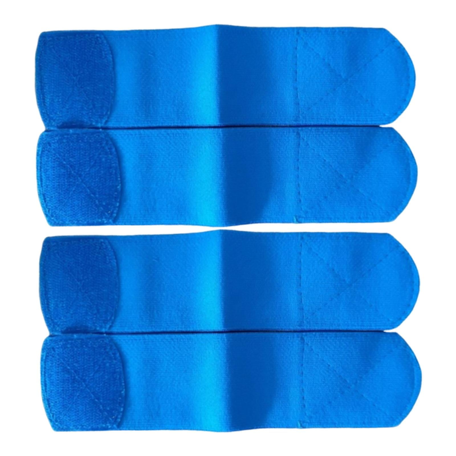 Magideal - Paquete De 4 Espinilleras De Fútbol, Protectores De Piernas Para Fútbol, Correas Para Espinillas, Equipo De Protección Para Fútbol, Kit De Sopor Azul