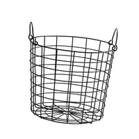 Bothyi - Cesta De Hierro De Alambre Que Organiza Contenedores Grandes De Cesta De Almacenamiento Para La Despensa Del Armario Del Hogar Negro