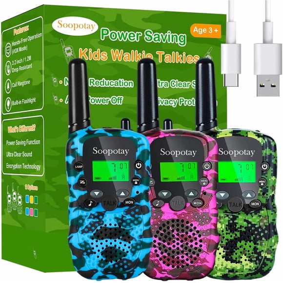Walkie Soopotay T388 Pack 3 2000mAh Alcance 3 Millas