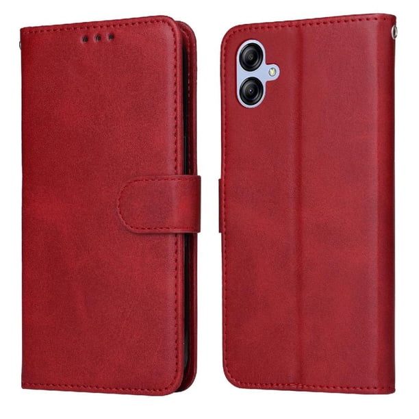 Funda Billetera para Samsung Galaxy A04E 4G con Porta Tarjetas y Soporte Ajustable Rojo