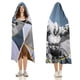thumbnail image 3 of Caballero Luna Manta Capa con Capucha Anti-Bolitas, Manta de Lana Ártica Suave, Manta Portátil de Felpa Ligera y Lujosa, Poncho para Siesta en Casa y Oficina, 100*130cm, 3 of 6