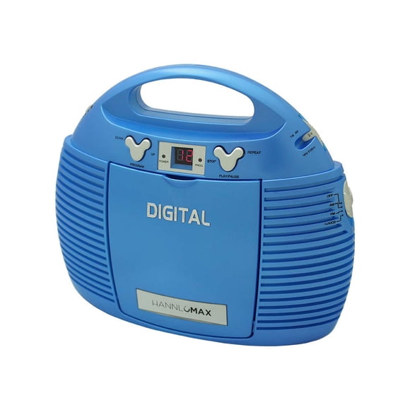 Reproductor de CD portátil HANNLOMAX HX-327CD con radio AM/FM (azul)