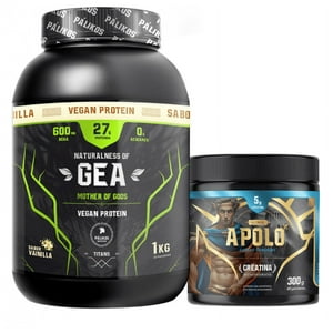 Palikos Fitness - Proteina Vegetal 1Kg Sabor Vainilla + Creatina 300G