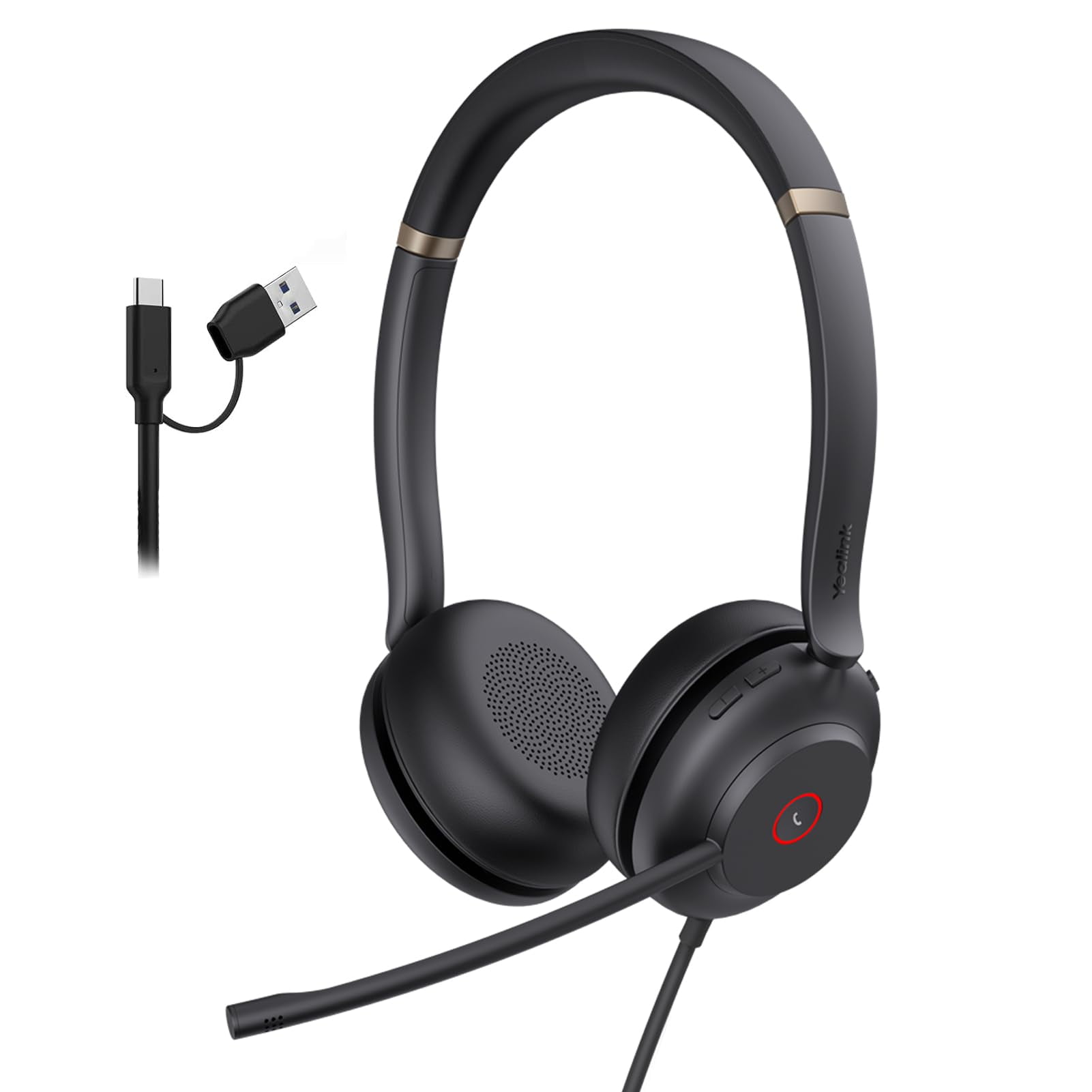 Auriculares Usb Yealink Uh37 Con Micrófono Con Cancelación De Ruido Para Pc Y Teléfono