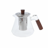 Baima - Tetera De Vidrio 550Ml Con Infusor | Mango Madera Premium