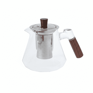 Baima - Tetera De Vidrio 550Ml Con Infusor | Mango Madera Premium