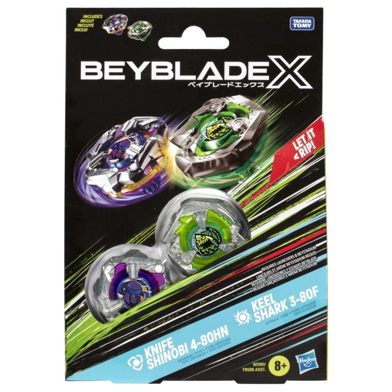 Bey Blade - Trompo Beyblade X Knife Shinobi 4-80Hn Y Keel Shark 3-80