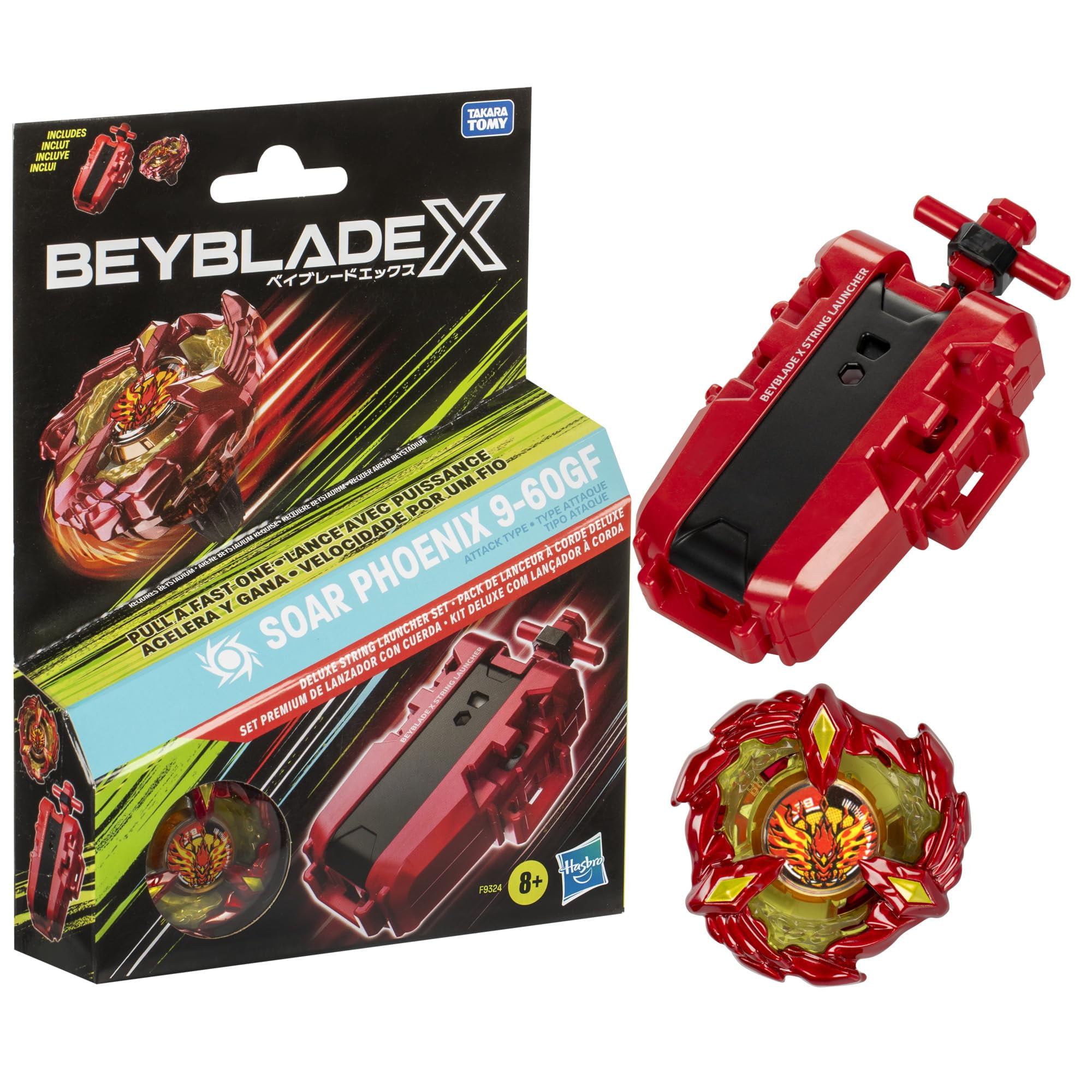 Toy Beyblade Beyblade X Soar Phoenix 9-60gf Con Lanzador De Cuerdas