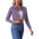 thumbnail image 4 of INSPIRE CHIC Chaqueta de Mezclilla Recortada Lavada de Primavera Verano con Botones Desgastados para Mujer de Regreso a Clases en Color Púrpura XL, 4 of 6