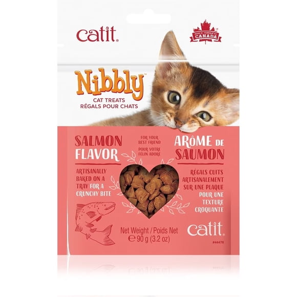 Snack Catit Nibbly Sabor SalmonPara Gato, 90Grs